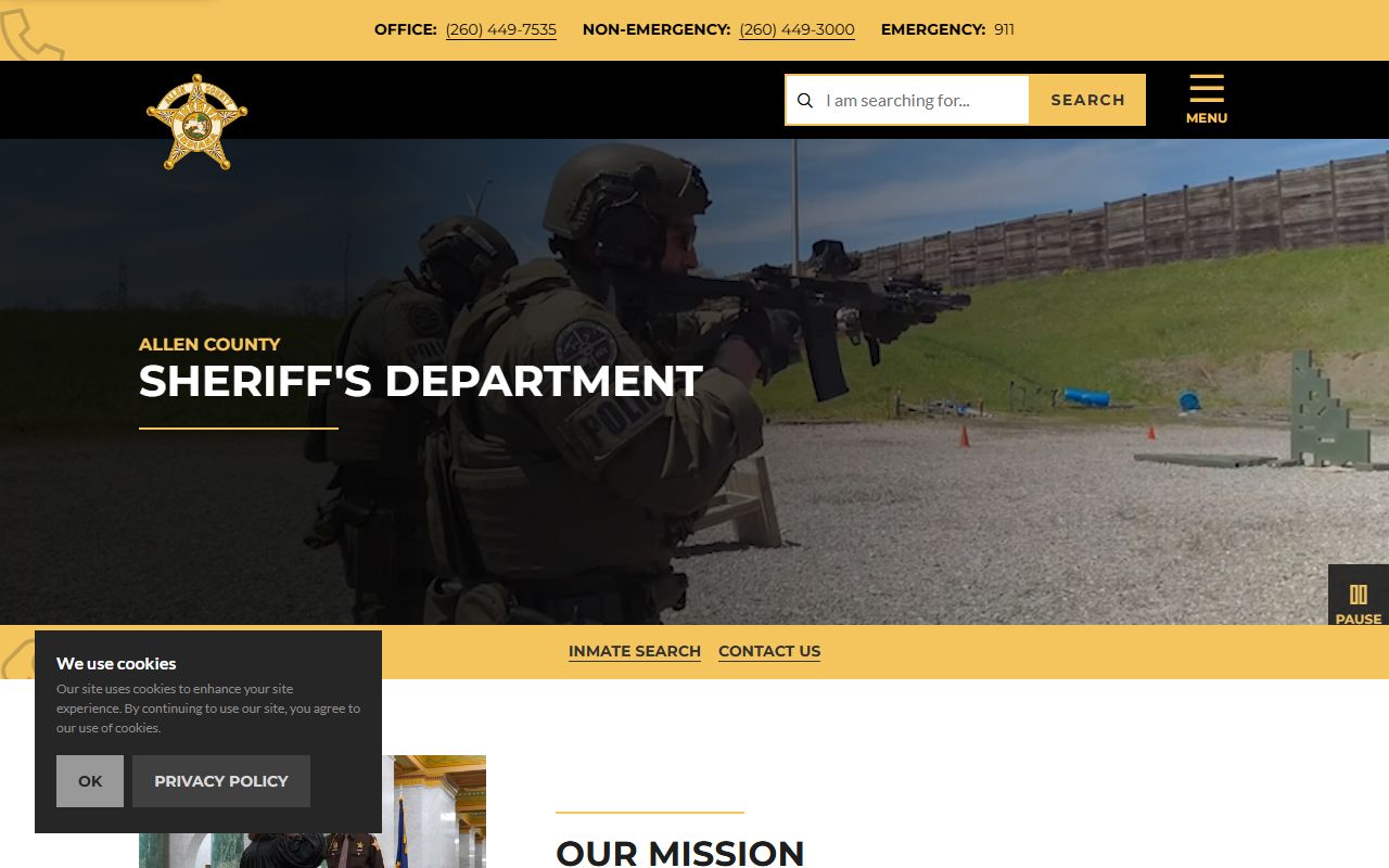 Allen County Sheriff website resources for criminal history searches
