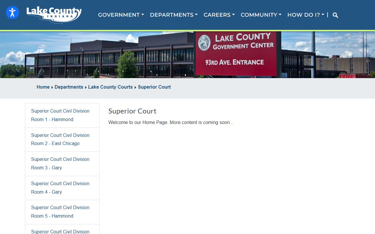 Lake County Superior Court information for criminal history