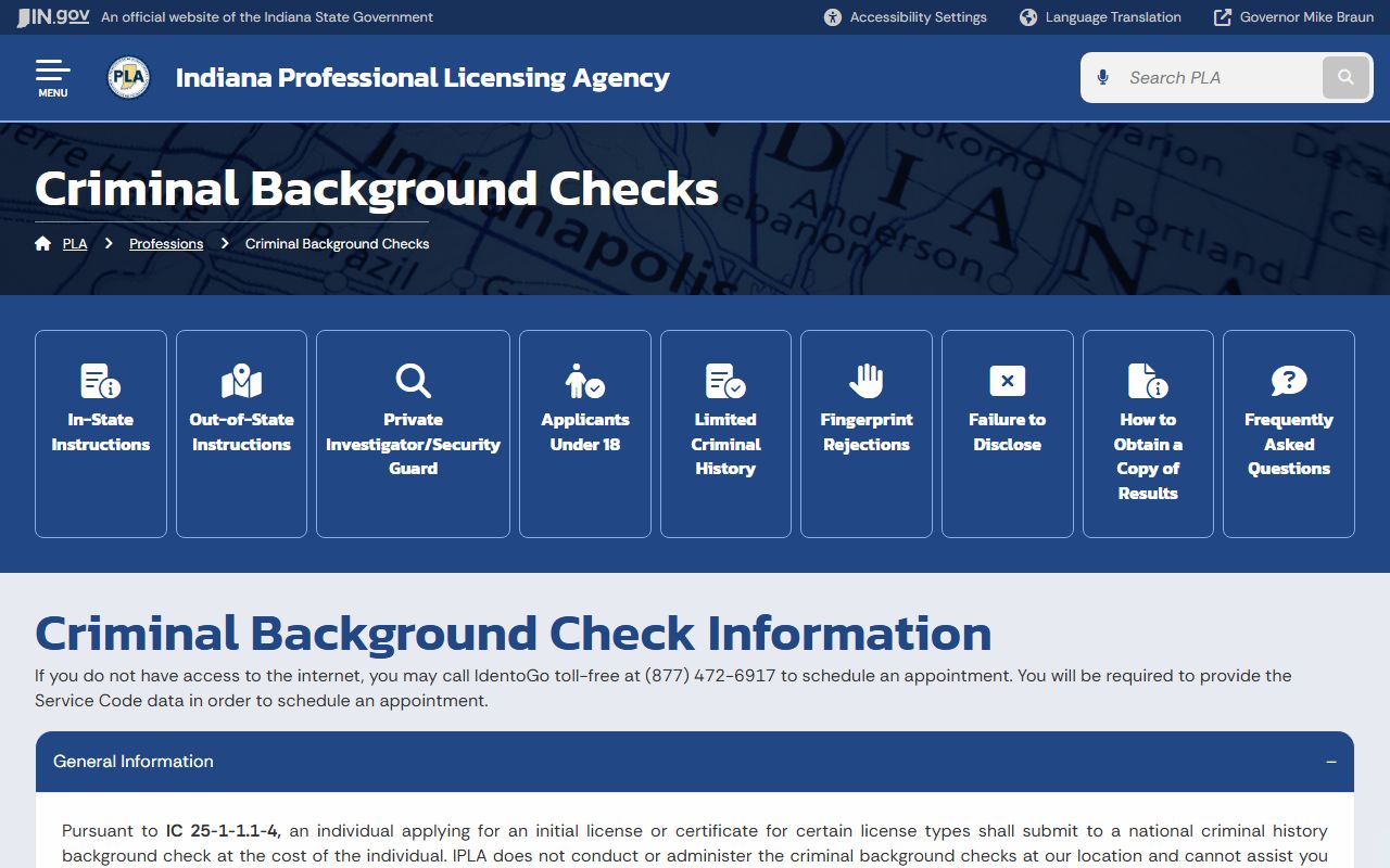 Indiana criminal history statutes and code sections